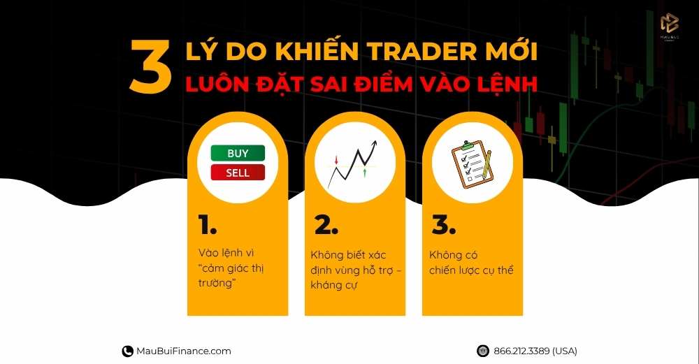 3 Lý Do Khiến Người Mới Học Trading Tại Mỹ Luôn Đặt Sai Điểm Vào Lệnh