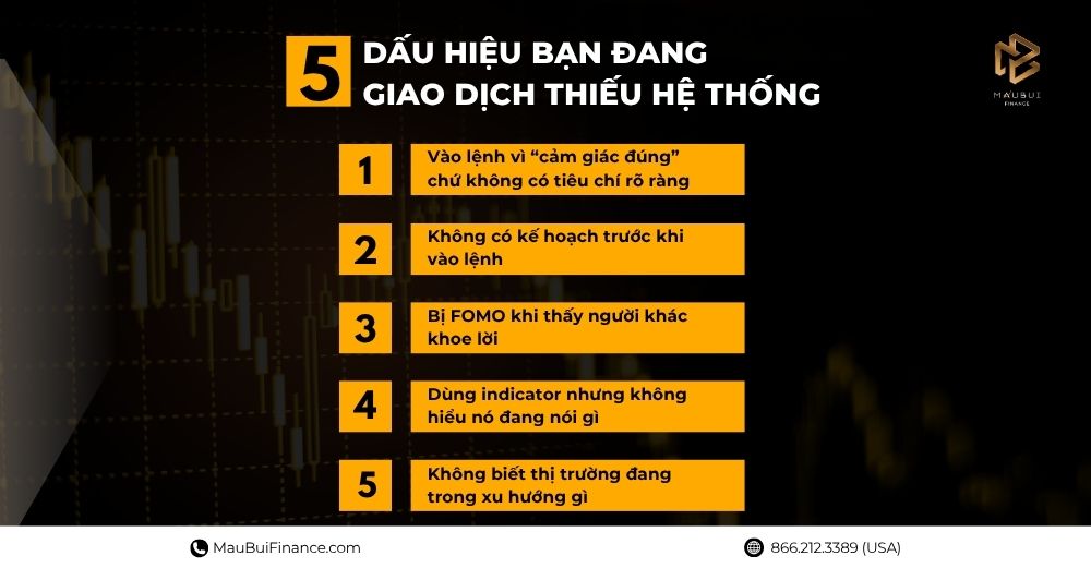 5 Dấu Hiệu Bạn Đang Giao Dịch Thiếu Hệ Thống – Và Đang “Ném Tiền” Mà Không Hay Biết