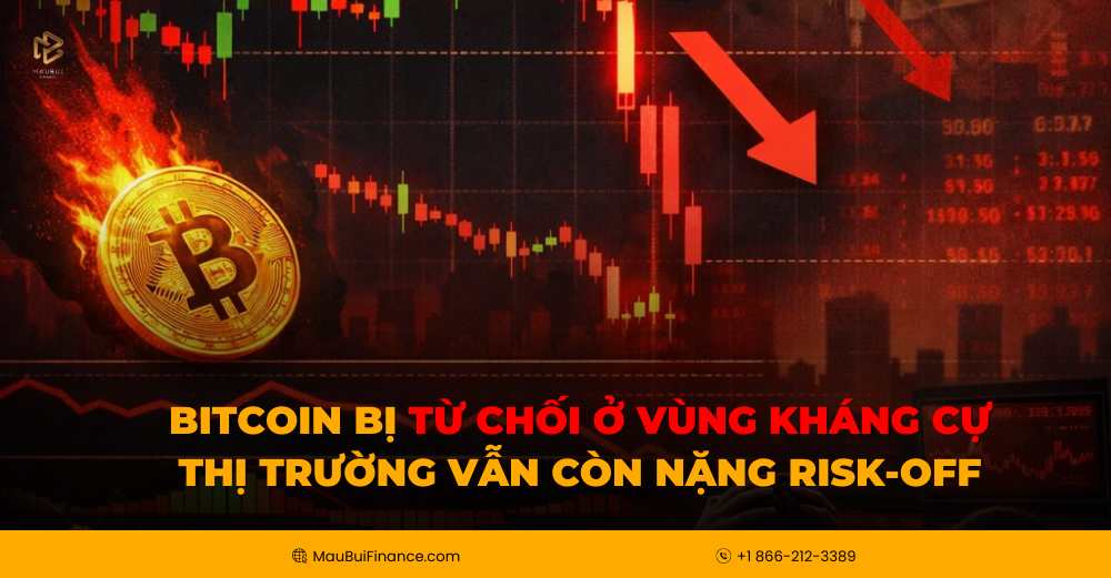 Bitcoin bị từ chối ở vùng kháng cự – thị trường vẫn còn nặng risk-off