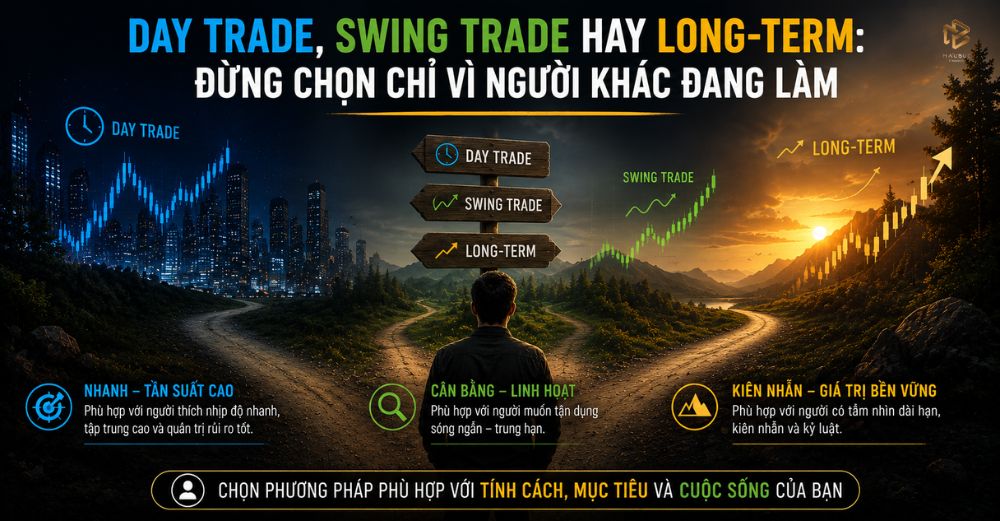 Day Trade, Swing Trade Hay Long-Term: Đừng Chọn Chỉ Vì Người Khác Đang Làm