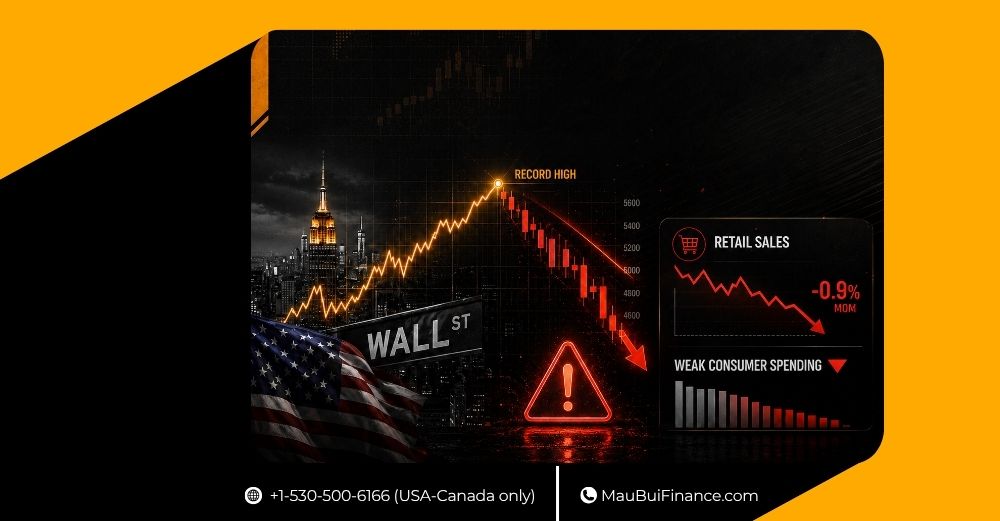STOCKS MỸ RỜI ĐỈNH KỶ LỤC, DỮ LIỆU BÁN LẺ YẾU GÂY LO NGẠI TĂNG TRƯỞNG
