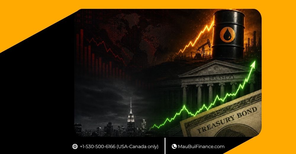STOCKS MỸ GIẢM, GIÁ DẦU TĂNG VÀ LỢI SUẤT TRÁI PHIẾU LÊN MỨC CAO NHẤT GẦN 20 NĂM